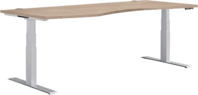 Schäfer Shop Genius Schreibtisch MODENA FLEX elektrisch höhenverstellbar Freiform Eiche/weißalu Breite: 180 cm - Bild 1