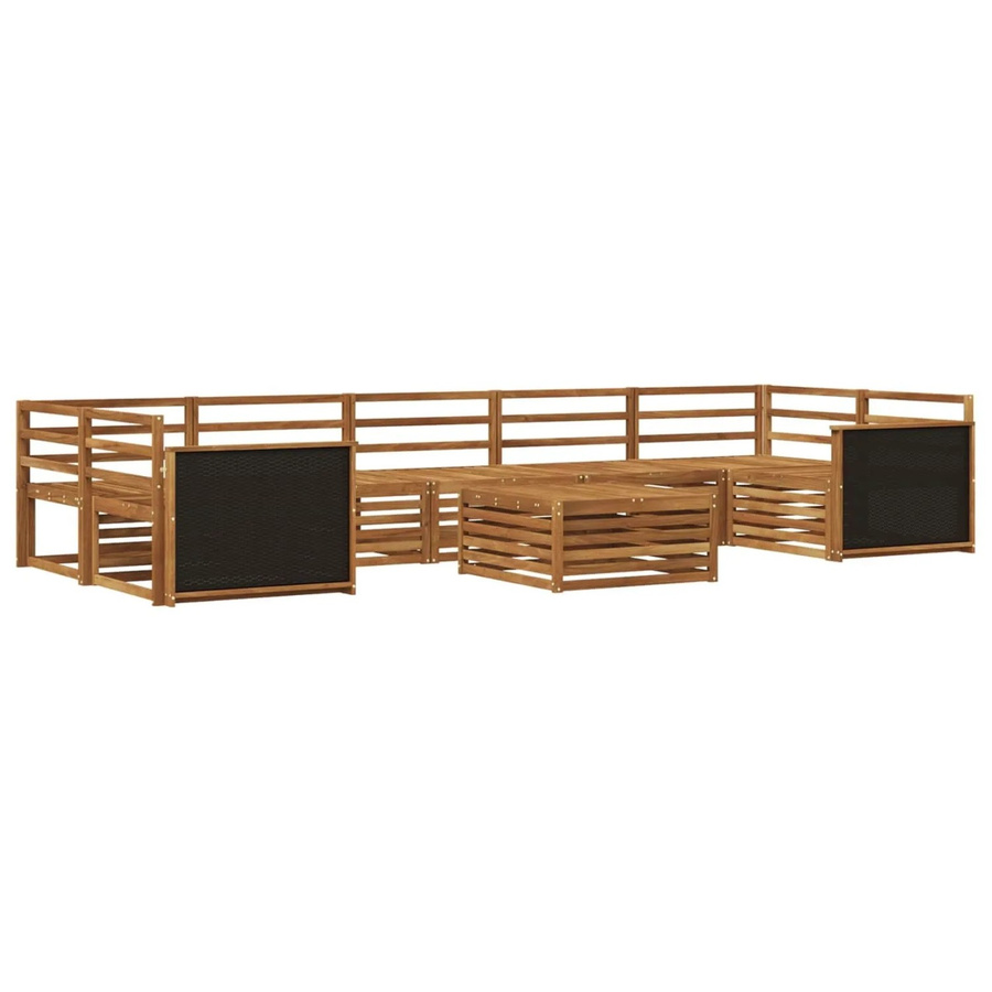 vidaXL Outdoor-Sofagarnitur aus Massivholz Akazie in Braun, 8-teiliges Set in U-Form - Bild 2