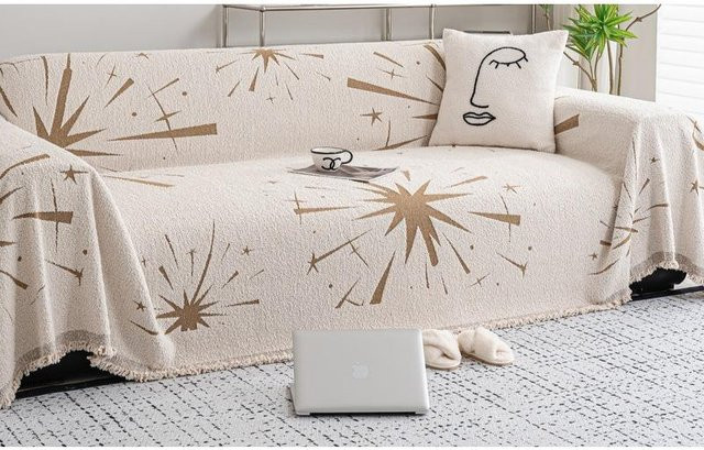 Super Six Sofabezug im nordischen Stil aus Jacquard-Velours, kratzfest und tierhaarabweisend, B/T: 180 x 130 cm - Bild 1