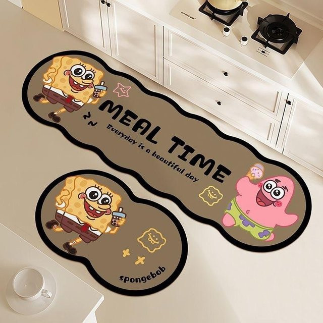 Zweiteiliges Cartoon Fußmatten-Set für Küche und Badezimmer, rutschfest und feuchtigkeitsablebend, Mehrfarbig, B/H: 60 x 40 cm - Bild 1