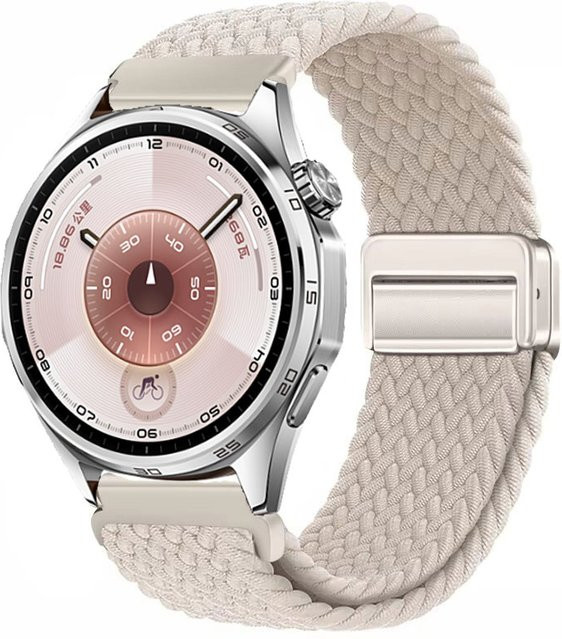 Huawei Uhrenarmband, Nylon, Magnetisch, 22 mm, Unisex, Beige - Bild 1