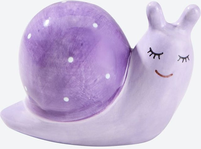 NKD Deko-Schnecke aus Keramik in Lila mit Punktmuster, B/T/H: 7,5 x 10 x 5 cm - Bild 1