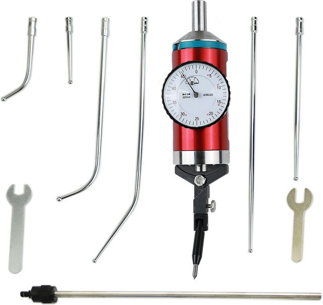 ETOPOO Koaxial-Zentriermessuhr-Set in Rot mit Holzbox, Center Finder 0–3 mm, Fräswerkzeug mit 0,01 mm Genauigkeit - Bild 1