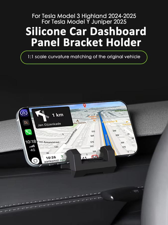 Haloperformance Silikon-Telefonhalterung und Sonnenbrillen-Halterung für Tesla Model Y und Model 3 Highland in Schwarz - Bild 5