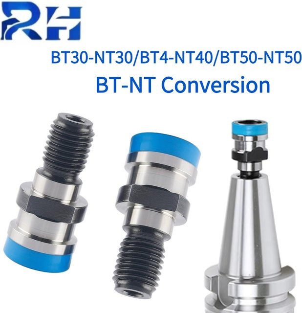 Halterungskonverter BT30-NT30 BT40-NT40 BT50-NT50 mit Zugstange nach DIN2080 und Zugbolzen zur Umwandlung von BT40/50 auf NT40/50 Halter - Bild 1