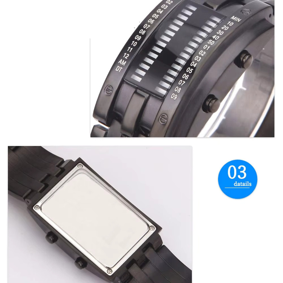 occkic Digitaluhr, Edelstahl, Schwarz, Unisex - Bild 4