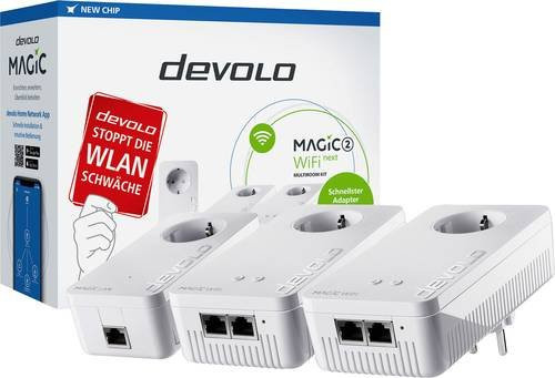 Devolo Magic 2 WiFi next Multiroom Kit Powerline mit WiFi 5 und Ethernet/LAN in Weiß - Bild 1
