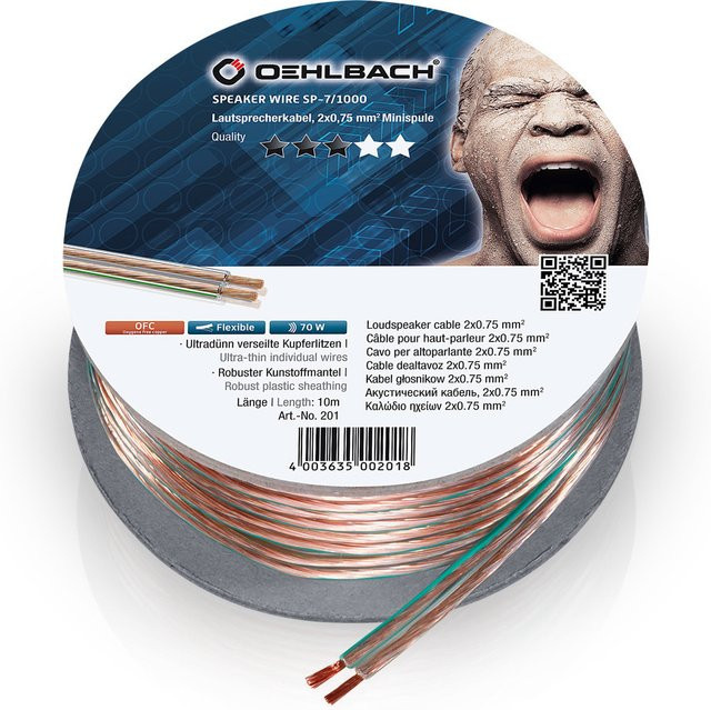 Oehlbach Lautsprecherkabel Speaker Wire SP-7 1000 in Multicolor, 10 m - Bild 1