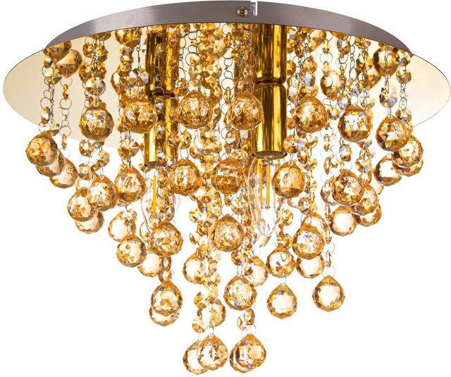 Globo Lighting Deckenleuchte LONDON in Gold/Messing aus Metall mit 3 E14 Fassungen, Höhe: 26 cm, Durchmesser: 38 cm - Bild 1
