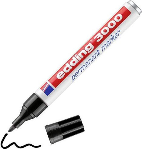 Edding 3000 Permanentmarker Schwarz mit 1,5 mm bis 3 mm Strichstärke - Bild 1