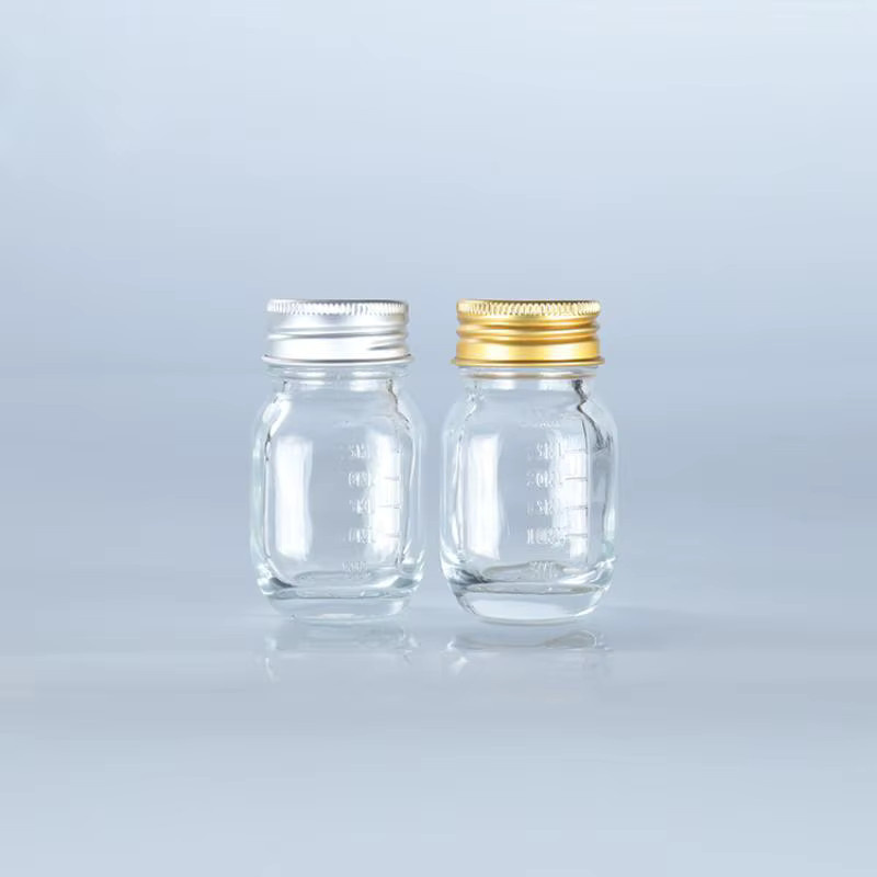 AESTHTANY Glasflasche mit Deckel, 30 ml, transparent, silber - Bild 1