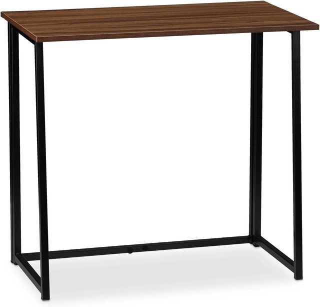 Relaxdays Klapptisch Computerschreibtisch aus PB und Eisen in Schwarz, B/T/H: 80 x 74,5 x 45 cm - Bild 1