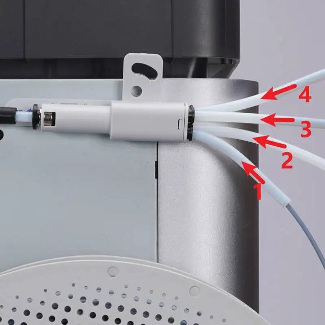 Bambu Lab 4-in-1 PTFE-Adapter Materialrohr Erweiterungsanschluss für AMS Verbindung mit X1 P1S H2S H2D in Weiß - Bild 1