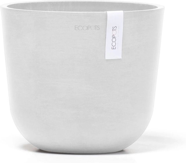Ecopots Pflanztopf Oslo Mini Weiß, skandinavisches Design, B/T/H: 19 x 19 x 16,5 cm - Bild 1