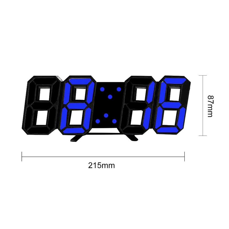 Tooarts LED 3D Wanduhr mit digitaler Anzeige, Datum und Thermometer, Schwarz - Bild 2
