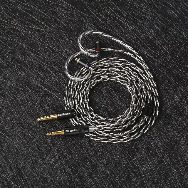 KBEAR HiFi 5N2-Strand Kopfhörer-Upgrade-Kit aus 98-adrigem sauerstofffreiem Kupfer in Silber mit 3,5 mm Klinkenstecker - Bild 1