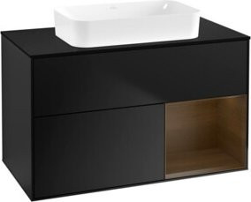 V&B Waschtischunterschrank Finion in Schwarz Lack, Breite: 100 cm, Tiefe: 60,3 cm - Bild 1