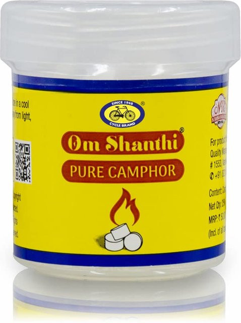 Cycle Pure Om Shanthi Kampfertabletten, reiner Kampfer für Puja-Rituale und Havan, 110 Stück - Bild 1