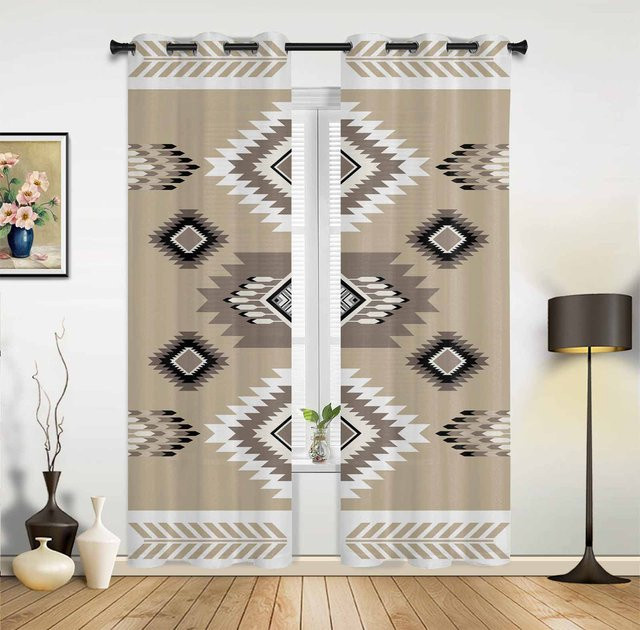 Super Six Vorhang mit Vintage Gänseblümchen und Schmetterlingsmuster in Beige, halbtransparent, Breite: 135 cm, Höhe: 60 cm - Bild 1