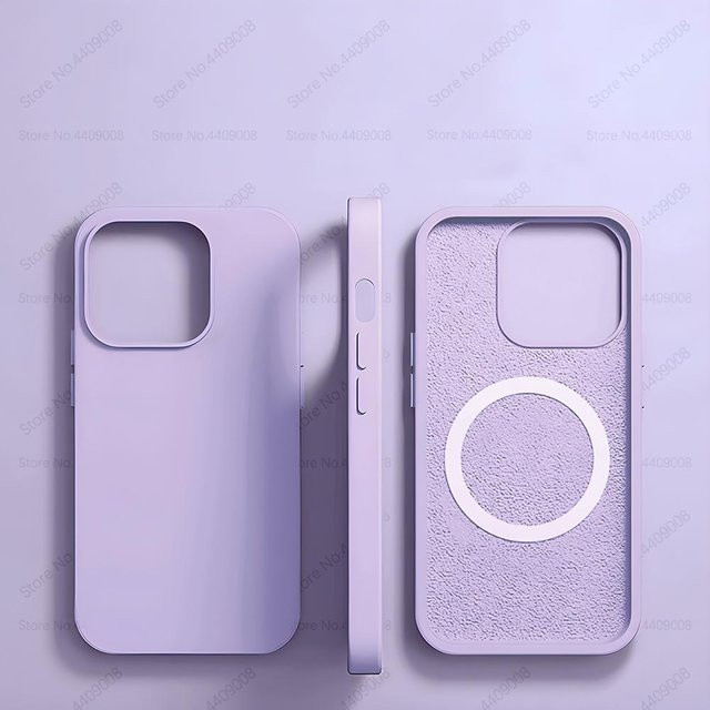 Apple Original Flüssigsilikon-Magnethülle für iPhone 11 bis iPhone 15 Pro Max und Plus mit MagSafe Unterstützung in Lavendel - Bild 1
