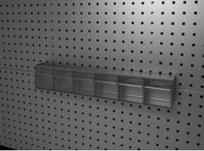 Bott Klarsichtmagazin mit 6 Kästen für Lochplatten, transparent, B: 60,0 cm, T: 9,6 cm, H: 11,2 cm - Bild 1