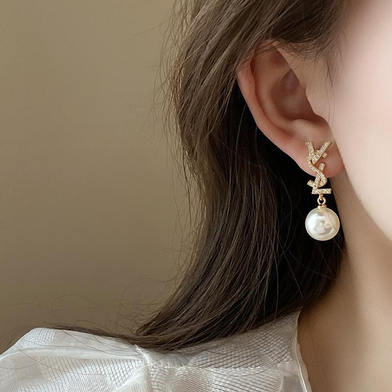 Ohrstecker Kupferlegierung, Gold, Zirkonia, Perle, Damen - Bild 2