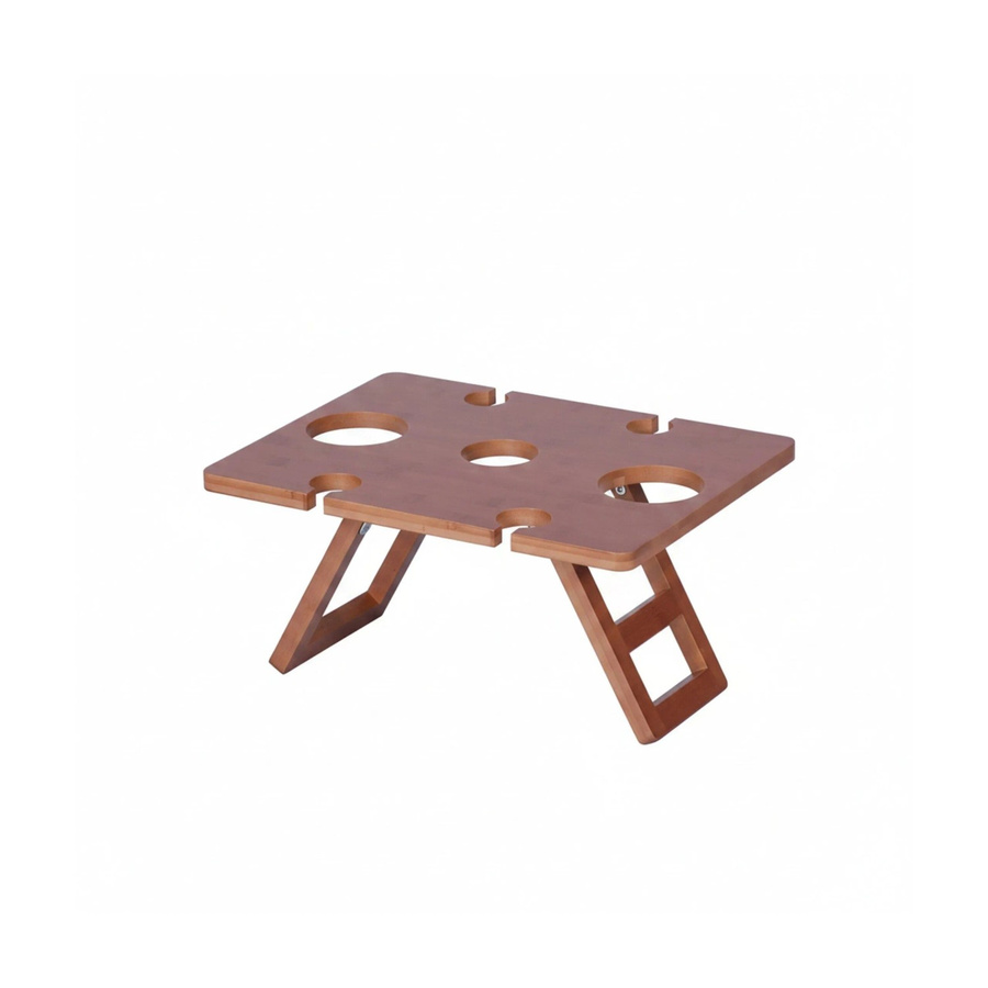 Relaxdays Picknick Weintisch aus Bambus in Braun, klappbar, B/T/H: 40 x 30 x 20 cm - Bild 2