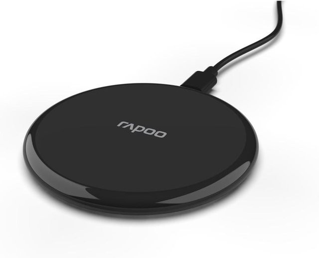 Rapoo Kabelloses QI-Ladegerät XC105 in Schwarz mit USB-A und Micro-USB Anschluss - Bild 1