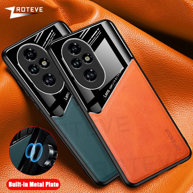 ZROTEVE Handyhülle mit Leder-Textur und weichem Rahmen für Honor 200, Honor 400, Honor 600 Pro und Honor 400 Lite in Schwarz - Bild 1