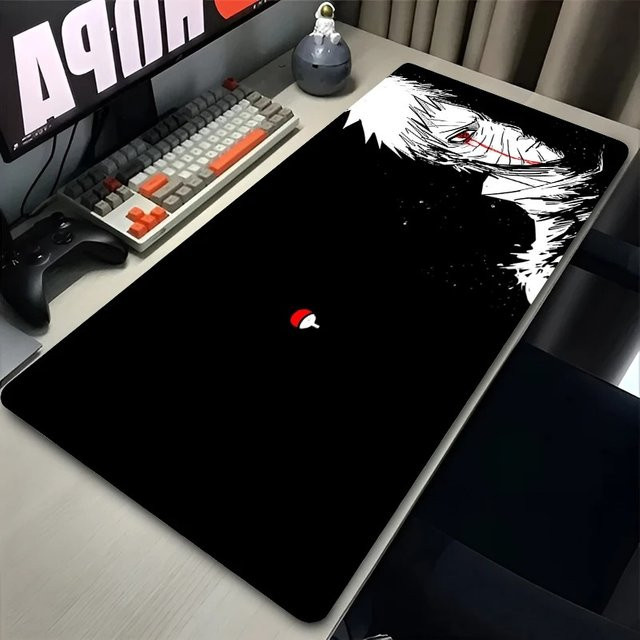 Bandai Anime Naruto Obito Uchiha Mask Mouse Pad in Schwarz als rutschfeste Gaming-Schreibtischunterlage für PC und Laptop - Bild 1