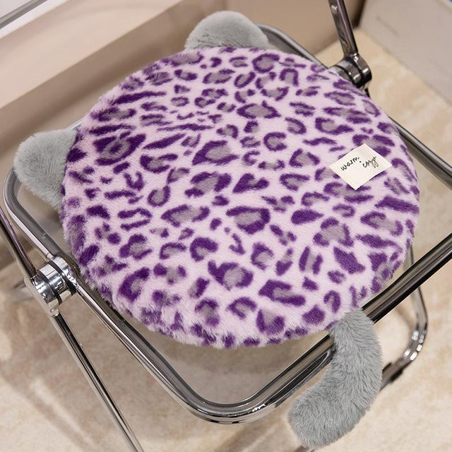 Binchi Fitness Autositzkissen mit Leoparden-Tierprint in Violett, quadratisches Sitzkissen für Auto, Sofa oder Boden, B/T/H: 40 x 40 x 40 cm - Bild 1