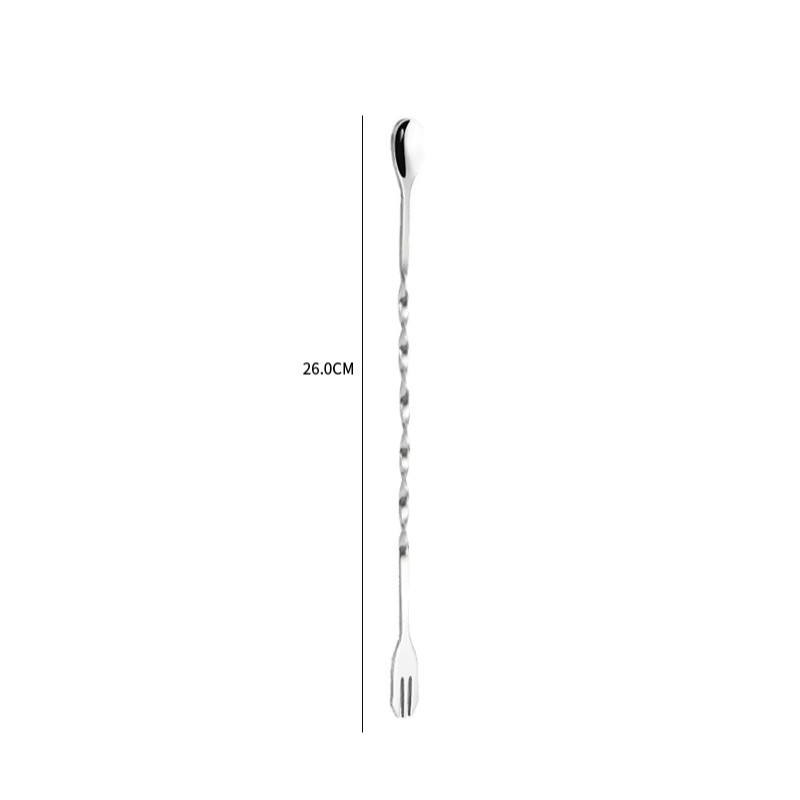 Edelstahl Gewinde Bar Löffel Swizzle Stick in Silber für Kaffee, Cocktail und Mojito - Bild 2