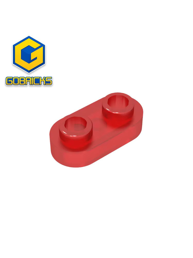 Gobricks Bausteine GDS-1403 Platte rund 1 x 2 in Rot, kompatibel mit Lego 35480, DIY-Lernsteine aus Kunststoff - Bild 2