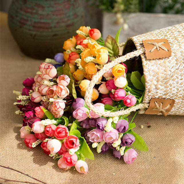 Wusmart Künstliche Rosenblumen aus Seide in Pink und Multicolour für Hochzeitsdekoration und DIY-Projekte - Bild 2
