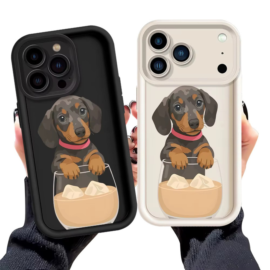 Handyhülle Softcover mit Cartoon Hund und Katze für iPhone 11 12 13 14 15 16 17 Pro Max Plus Air 16e in Multicolour - Bild 4