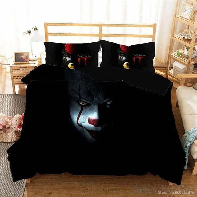 JMG Household Supplies Bettwäscheset Stephen King Es Motiv in Schwarz, bestehend aus Bettbezug und Kissenbezug aus Mikrofaser, Breite: 120 cm, Länge: 150 cm - Bild 1