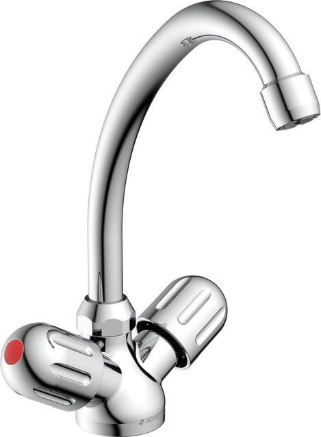 Schütte Spültischarmatur Peruzzi Niederdruck aus Messing in Chrom Silber mit Schwenkauslauf und Zwei-Griff-Bedienung - Bild 1