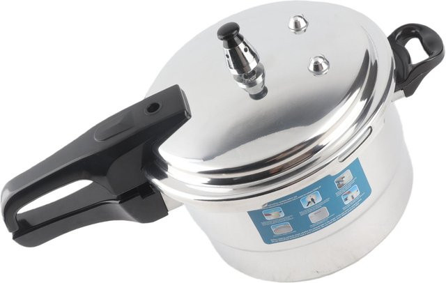 Fishine Schnellkochtopf aus Aluminiumlegierung mit Dampfeinsatz, 4 l, Weiß/Silber - Bild 1