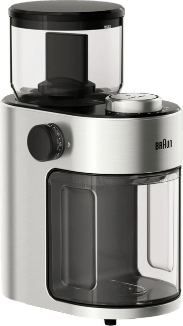 Braun KG 7070 Kaffeemühle mit Flachmahlscheiben in Silber und Transparent - Bild 1