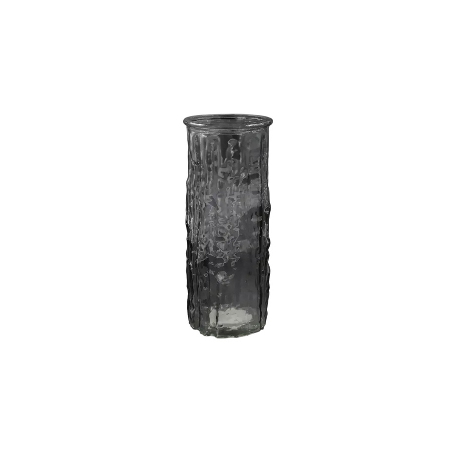 House of Nature Vase Juliëtte aus Glas in Grau mit Reliefstruktur, Höhe: 20 cm - Bild 1