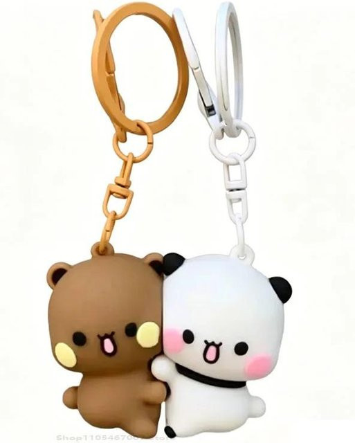 Magnetischer Schlüsselanhänger Cartoon Panda Bubu Dudu, White, Unisex - Bild 1