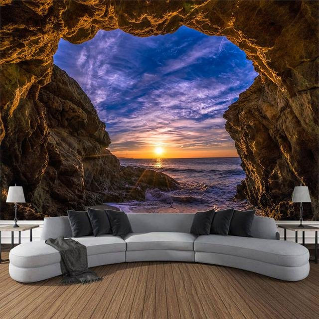 Bling Bling Tapestry Wandteppich mit Höhlenlandschaft und Sternenhimmel in Multicolour, B/H: 90 x 75 cm - Bild 1