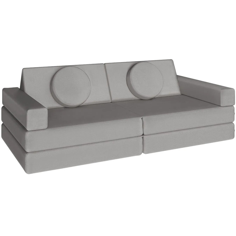 tectake Spielsofa Lilly 8-teilig in Grau mit Leinenbezügen, flexible Anordnung, B/T/H: 120 x 60 x 45 cm - Bild 2