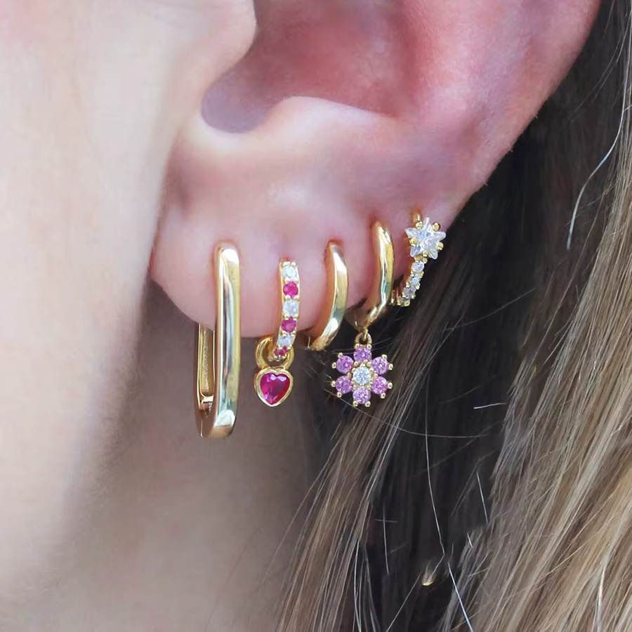 Yuedane Creolen, Herzform, Zirkonia, Gold, Damen - Bild 2