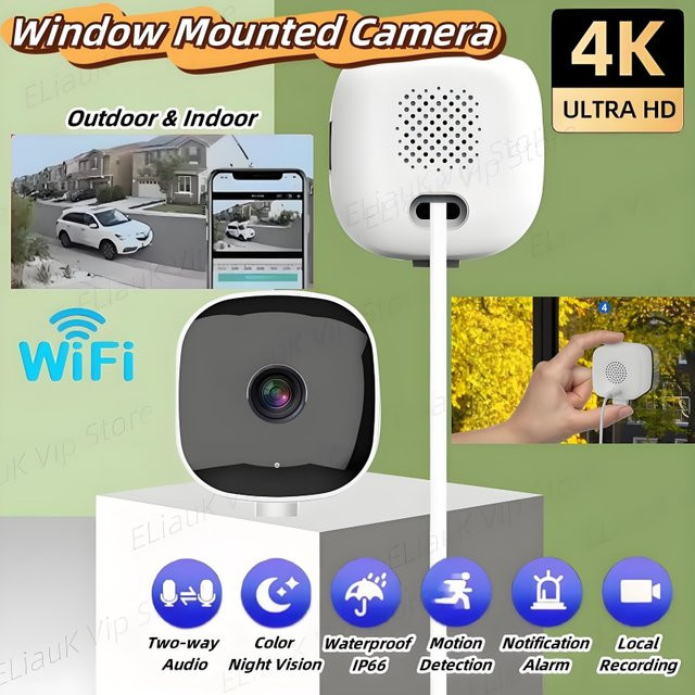 LZQLY Kabellose WLAN Überwachungskamera mit 4K HD Nachtsicht und Fernüberwachung per Mobiltelefon in Weiß - Bild 1