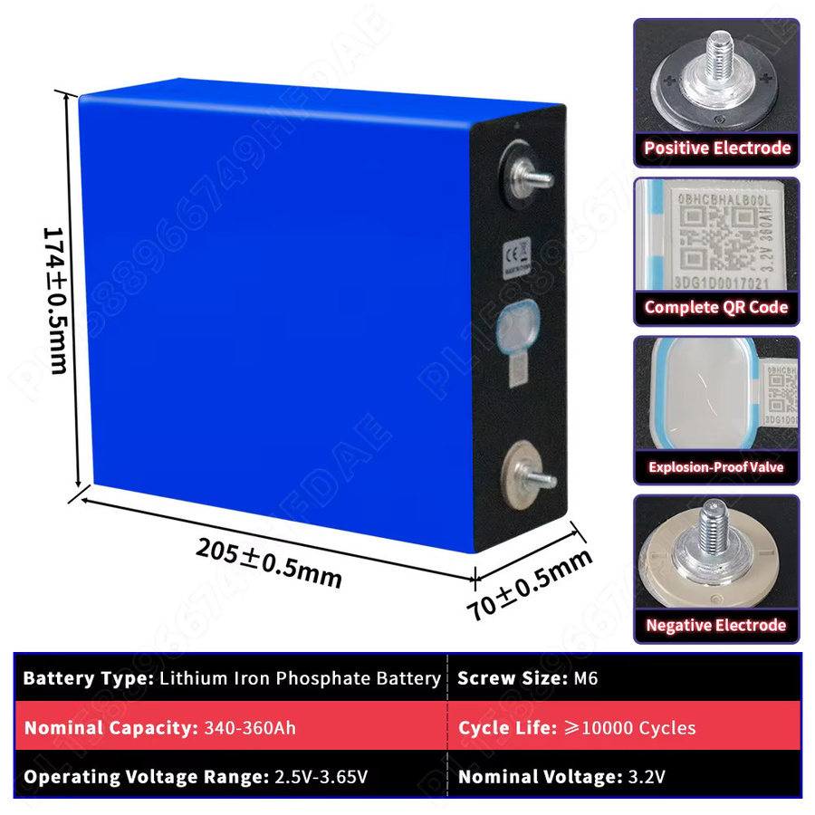 Seekwatt Klasse A 360Ah LiFePO4 Batterie 3.2V LFP Akku mit DIY Kit für Wohnmobil, Schiff, Camping und Solarenergiesysteme - Bild 4