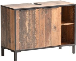 Schildmeyer Waschbeckenunterschrank Jaap in Old Wood Dunkelbraun B/T/H: 79,8 x 33,0 x 49,3 cm - Bild 1