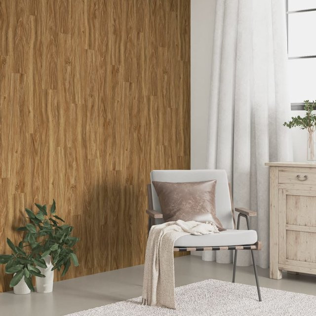 Vidaxl Wandpaneele in Holzoptik aus PVC, Braun, 4,12 m² - Bild 1