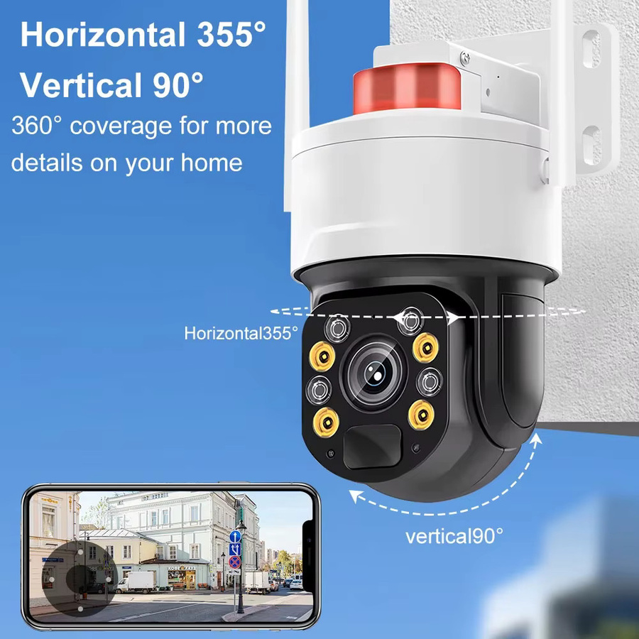 Tuya Outdoor WiFi IP-Kamera in Weiß mit 5MP HD-Auflösung, KI-Menschenerkennung und App-Steuerung - Bild 2