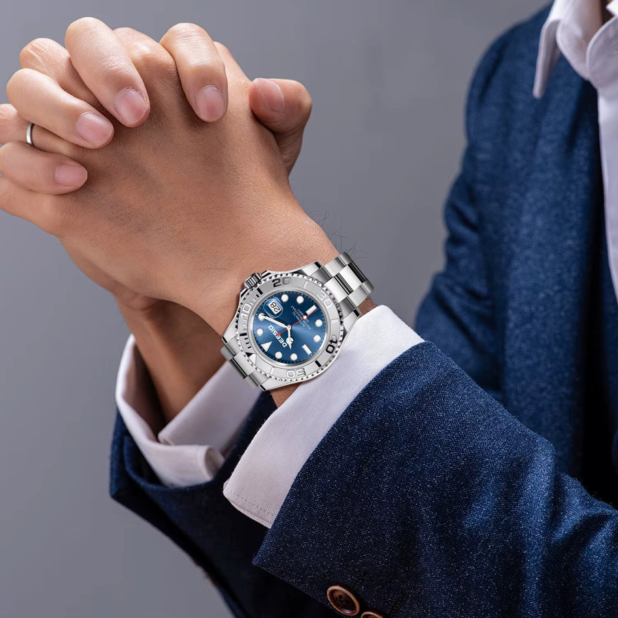 deesio Armbanduhr Automatik, Edelstahl, Saphirglas, Blau, Herren - Bild 5